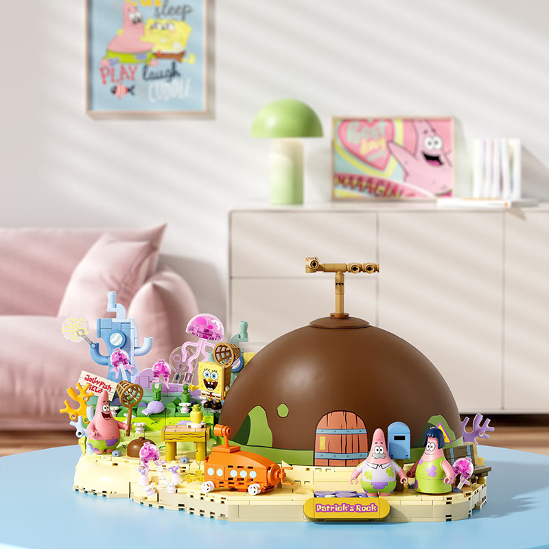 Kids No Education - Set Blok Bangunan Spongebob Patrick Star