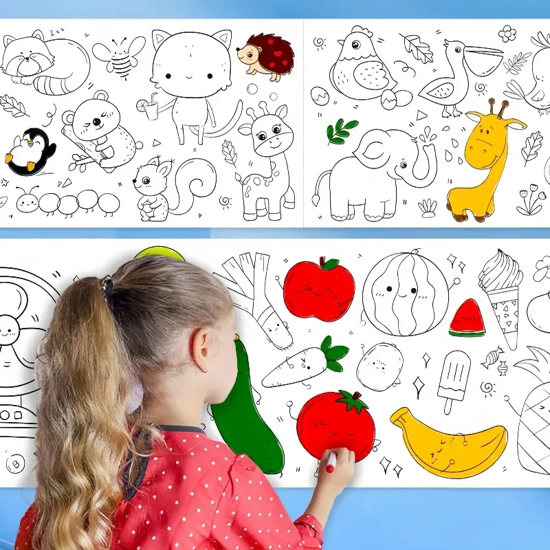 Kids Education Wallpaper - Gulungan Kertas Mewarnai Anak-anak Lukisan Lantai