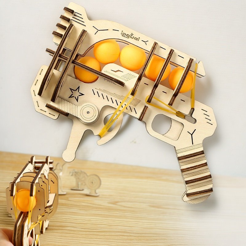 Kids Education Table - Senapan Karet Kayu Rakitan Sendiri Model