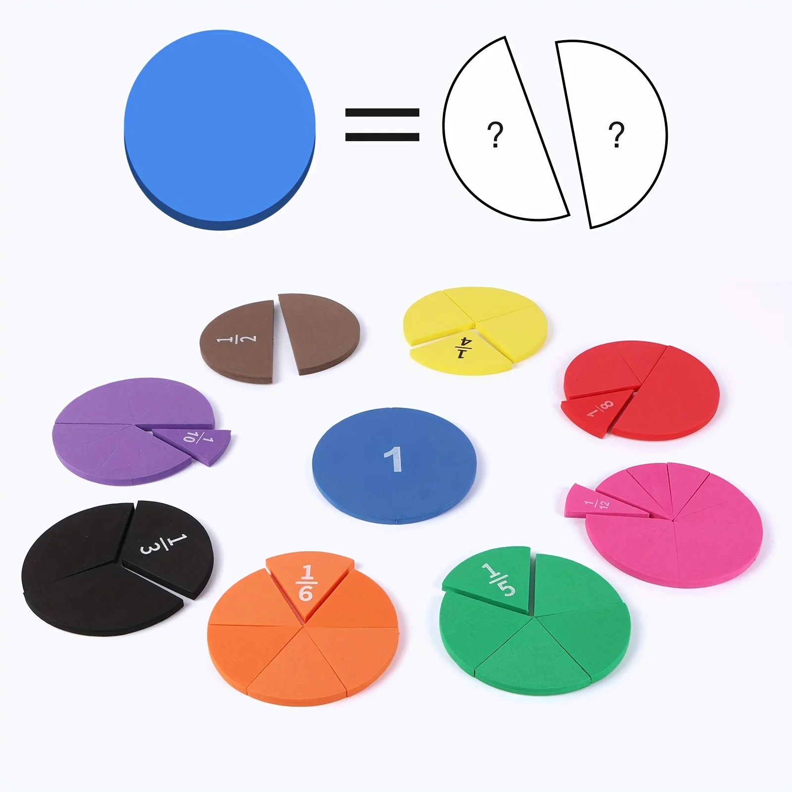 Math Manipulative Set - 9 PCS Set Manipulatif Matematika Pecahan,
