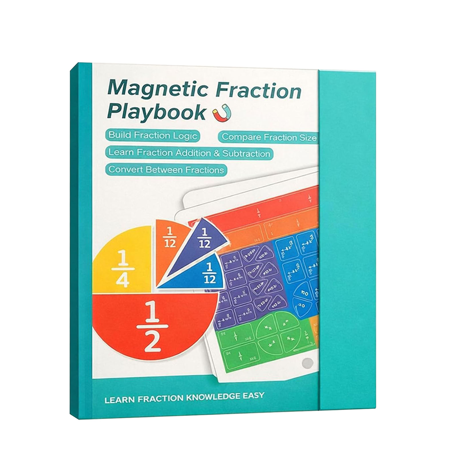 Math Manipulative Set - Buku Belajar Pecahan Magnetik yang Dapat