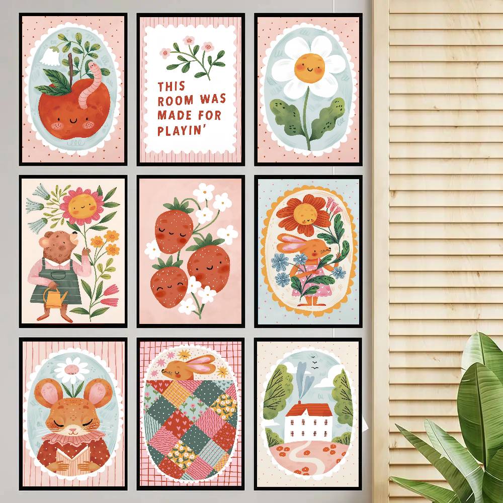 Kids Education Wallpaper - Poster Cetak Alfabet Bunga untuk Edukasi
