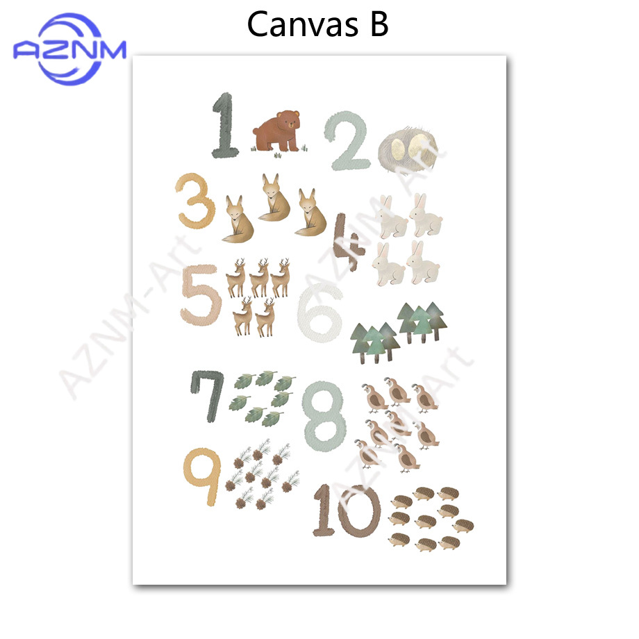 1/2 Buah Lukisan Kanvas Kertas - Kids Education Wallpaper ulasan dan harga