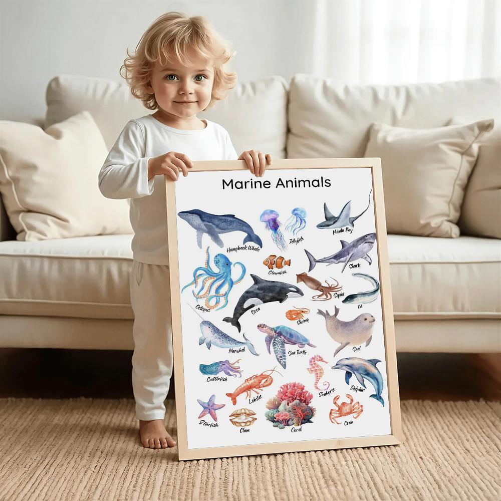 Poster Seni Dinding HD Hewan E - Kids Education Wallpaper ulasan dan harga
