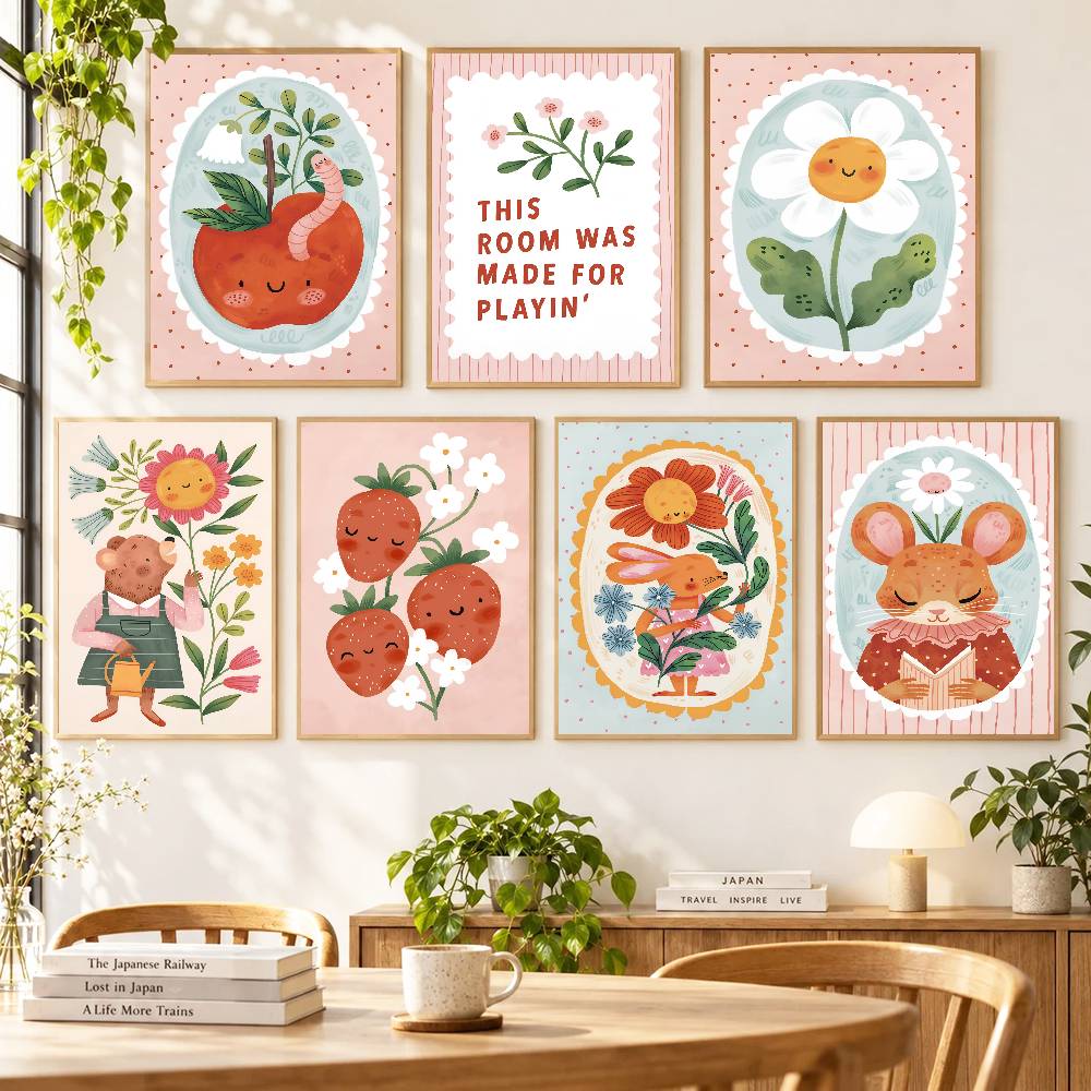 Poster Cetak Alfabet Bunga unt - Kids Education Wallpaper ulasan dan harga